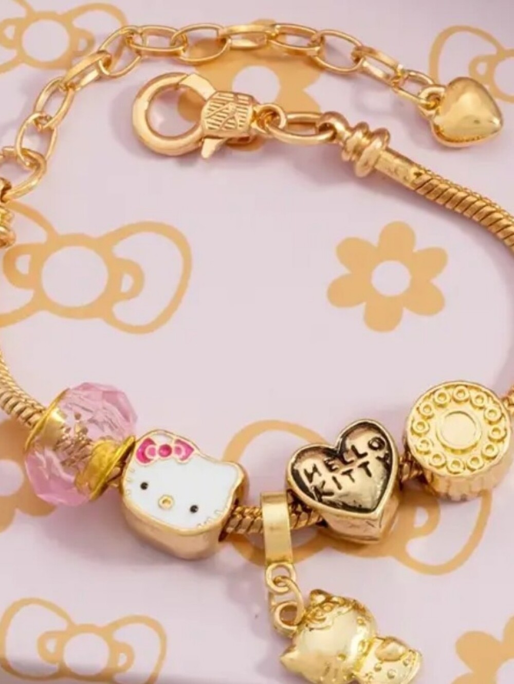 Hello Kitty Pink & Golden Charm Bracelet by Hello Kitty